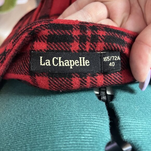 La Chapelle Red & Black Pleated Wool Skirt - Picture 6 of 6